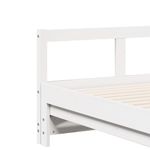 Casa si Gradina - Mobilier - Paturi si accesorii - Paturi - Pat zi cu extensie si saltele, alb, 80x200 cm, lemn masiv pin - Infinity.ro