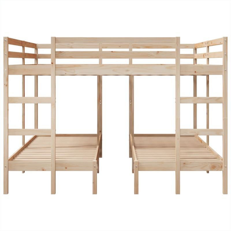 Casa si Gradina - Mobilier - Paturi si accesorii - Paturi - Pat supraetajat triplu, 200x200/80x200 cm lemn pin - Infinity.ro