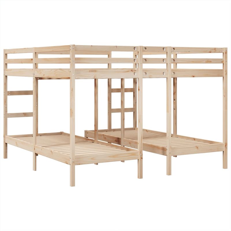 Casa si Gradina - Mobilier - Paturi si accesorii - Paturi - Pat supraetajat triplu, 200x200/80x200 cm lemn pin - Infinity.ro