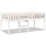 Casa si Gradina - Mobilier - Paturi si accesorii - Paturi - Pat pentru copii fara saltea, alb, 90x190 cm, lemn masiv de pin - Infinity.ro
