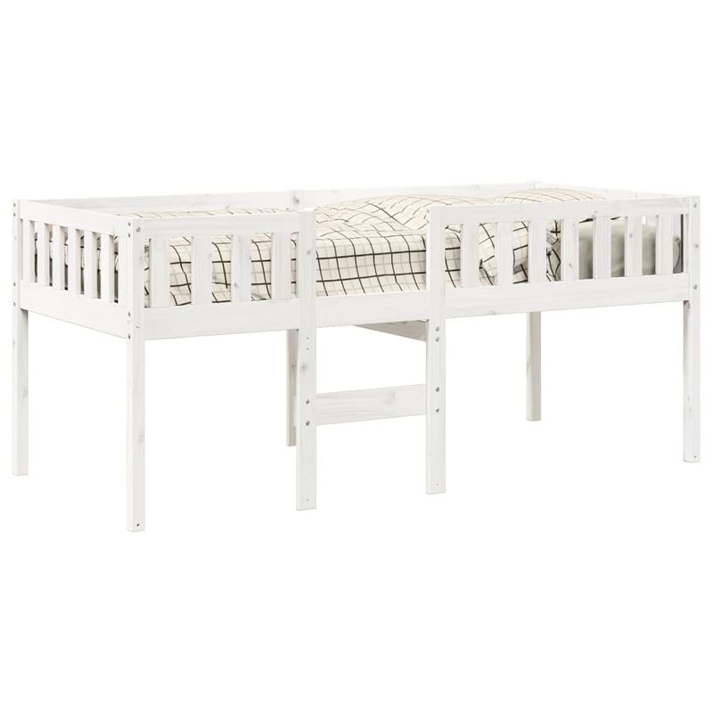 Casa si Gradina - Mobilier - Paturi si accesorii - Paturi - Pat pentru copii fara saltea, alb, 90x190 cm, lemn masiv de pin - Infinity.ro
