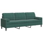 Casa si Gradina - Mobilier - Canapele si coltare - Canapele - Canapea cu 3 locuri cu pernute, verde inchis, 210 cm, catifea - Infinity.ro