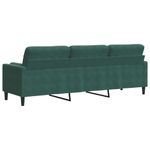 Casa si Gradina - Mobilier - Canapele si coltare - Canapele - Canapea cu 3 locuri cu pernute, verde inchis, 210 cm, catifea - Infinity.ro