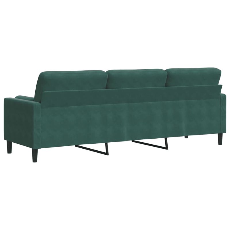 Casa si Gradina - Mobilier - Canapele si coltare - Canapele - Canapea cu 3 locuri cu pernute, verde inchis, 210 cm, catifea - Infinity.ro