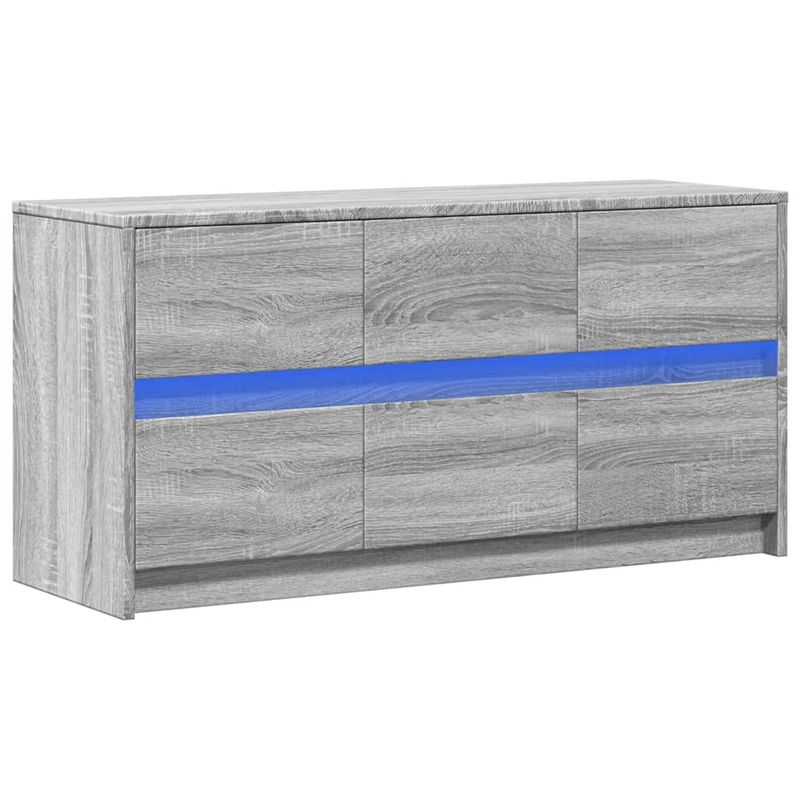 Casa si Gradina - Mobilier - Comode si corpuri - Comode - Dulap TV cu LED, gri sonoma, 100x34x50 cm, lemn prelucrat - Infinity.ro