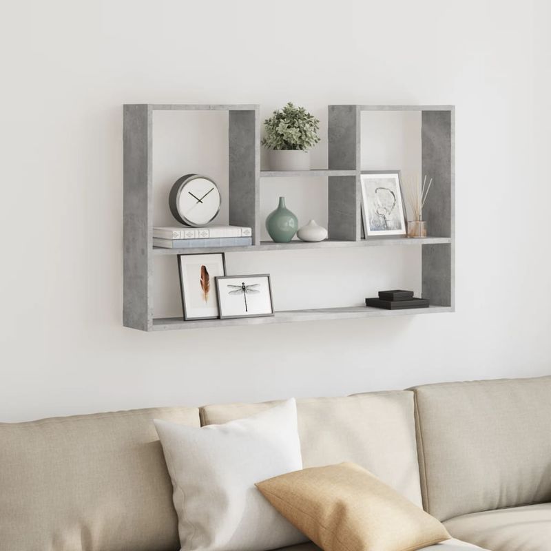 Casa si Gradina - Mobilier - Biblioteci si rafturi - Rafturi - Raft de perete, gri beton, 99x15x60 cm, lemn prelucrat - Infinity.ro