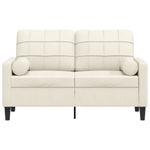 Casa si Gradina - Mobilier - Canapele si coltare - Canapele - Canapea cu 2 locuri cu pernute, crem, 120 cm, catifea - Infinity.ro