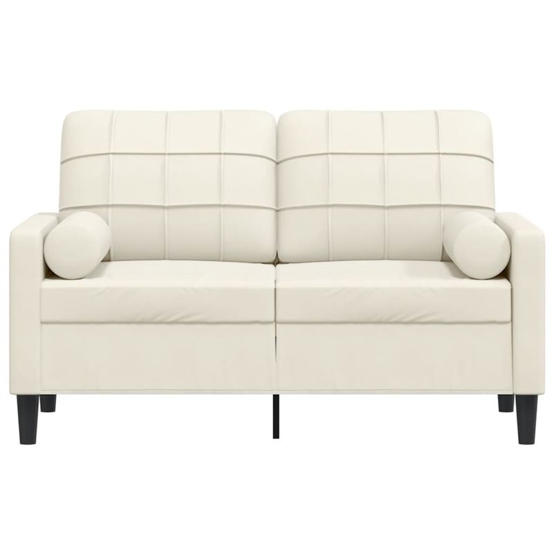 Casa si Gradina - Mobilier - Canapele si coltare - Canapele - Canapea cu 2 locuri cu pernute, crem, 120 cm, catifea - Infinity.ro