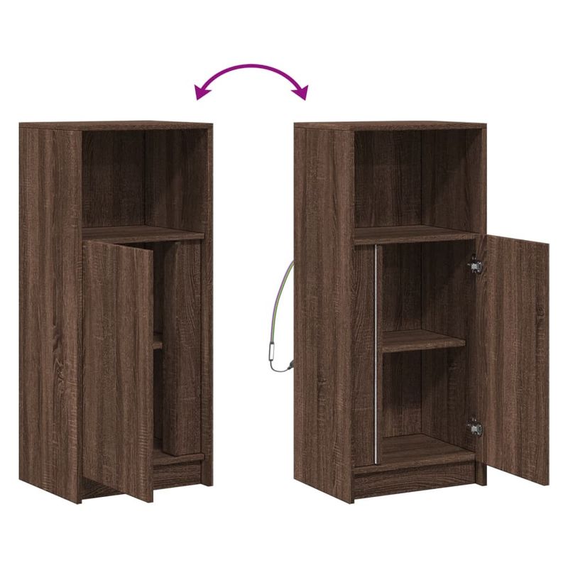 Casa si Gradina - Mobilier - Comode si corpuri - Comode - Dulap cu LED, stejar maro, 42,5x34x100 cm, lemn prelucrat - Infinity.ro