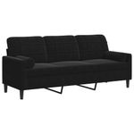 Casa si Gradina - Mobilier - Canapele si coltare - Canapele - Canapea cu 3 locuri cu pernute, negru, 180 cm, catifea - Infinity.ro