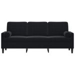 Casa si Gradina - Mobilier - Canapele si coltare - Canapele - Canapea cu 3 locuri cu pernute, negru, 180 cm, catifea - Infinity.ro