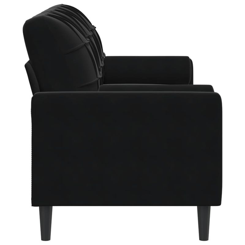 Casa si Gradina - Mobilier - Canapele si coltare - Canapele - Canapea cu 3 locuri cu pernute, negru, 180 cm, catifea - Infinity.ro