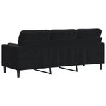 Casa si Gradina - Mobilier - Canapele si coltare - Canapele - Canapea cu 3 locuri cu pernute, negru, 180 cm, catifea - Infinity.ro