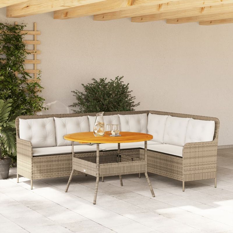 Casa si Gradina - Gradina si terasa - Mobilier exterior - Seturi mobila gradina - Set canapele de gradina cu perne, 2 piese, bej, poliratan - Infinity.ro