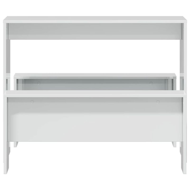 Casa si Gradina - Mobilier - Seturi de mobilier - Seturi bucatarie - Set masa și banci de bucatarie, 3 piese, alb foarte lucios, lemn prelucrat - Infinity.ro