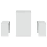 Casa si Gradina - Mobilier - Seturi de mobilier - Seturi bucatarie - Set masa și banci de bucatarie, 3 piese, alb foarte lucios, lemn prelucrat - Infinity.ro