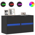 Casa si Gradina - Mobilier - Comode si corpuri - Comode - Comode TV de perete cu lumini LED, 2 buc., negru, 41x31x45 cm - Infinity.ro