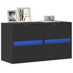 Casa si Gradina - Mobilier - Comode si corpuri - Comode - Comode TV de perete cu lumini LED, 2 buc., negru, 41x31x45 cm - Infinity.ro