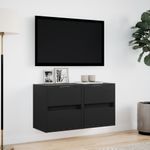 Casa si Gradina - Mobilier - Comode si corpuri - Comode - Comode TV de perete cu lumini LED, 2 buc., negru, 41x31x45 cm - Infinity.ro