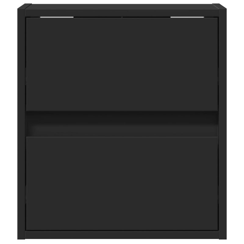 Casa si Gradina - Mobilier - Comode si corpuri - Comode - Comode TV de perete cu lumini LED, 2 buc., negru, 41x31x45 cm - Infinity.ro
