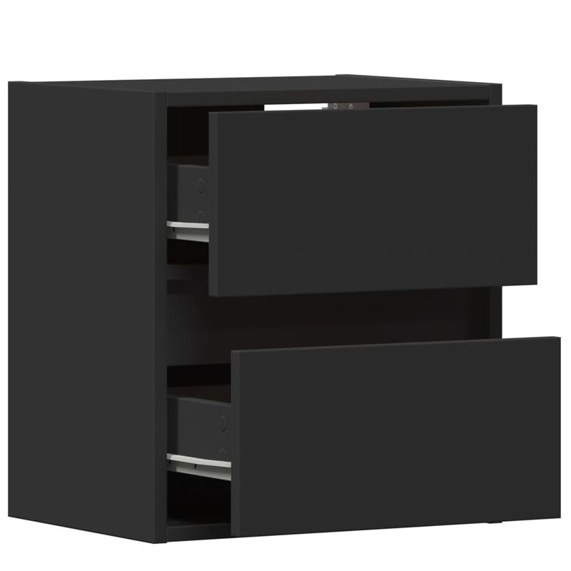 Casa si Gradina - Mobilier - Comode si corpuri - Comode - Comode TV de perete cu lumini LED, 2 buc., negru, 41x31x45 cm - Infinity.ro