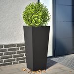 Casa si Gradina - Gradinarit si plante - Plante si ghivece - Ghivece si suporturi - Jardiniere de gradina, 2 buc., negru, 35x35x75 cm, otel - Infinity.ro