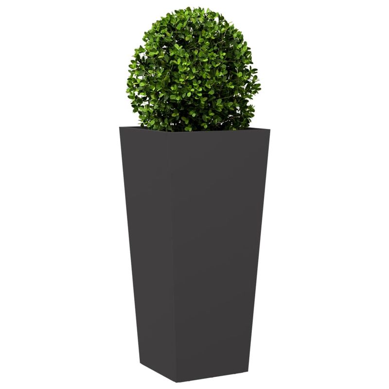 Casa si Gradina - Gradinarit si plante - Plante si ghivece - Ghivece si suporturi - Jardiniere de gradina, 2 buc., negru, 35x35x75 cm, otel - Infinity.ro