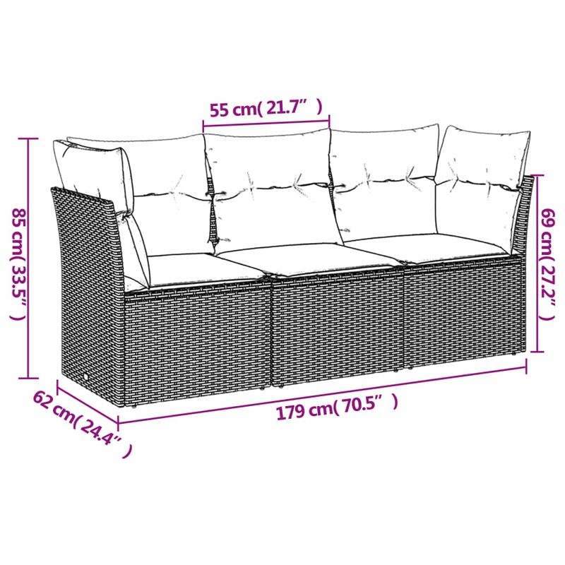 Casa si Gradina - Gradina si terasa - Mobilier exterior - Seturi mobila gradina - Set canapele de gradina cu perne, 3 piese gri deschis poliratan - Infinity.ro