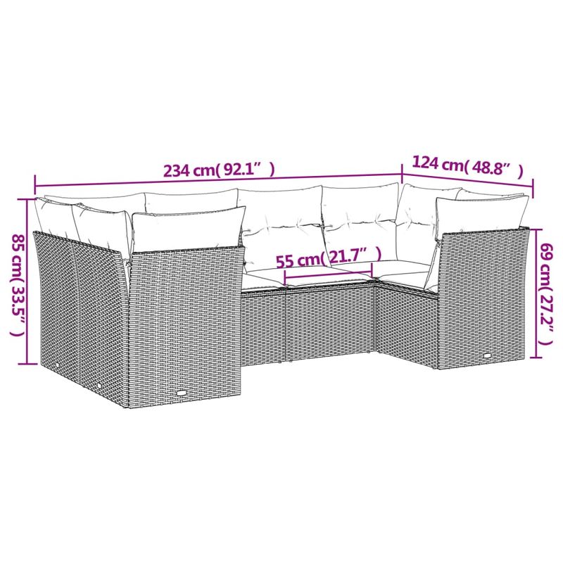 Casa si Gradina - Gradina si terasa - Mobilier exterior - Seturi mobila gradina - Set canapele de gradina cu perne, 6 piese gri deschis poliratan - Infinity.ro