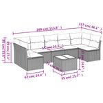 Casa si Gradina - Gradina si terasa - Mobilier exterior - Seturi mobila gradina - Set mobilier de gradina cu perne, 8 piese gri deschis poliratan - Infinity.ro