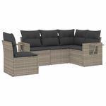 Casa si Gradina - Gradina si terasa - Mobilier exterior - Seturi mobila gradina - Set canapele de gradina cu perne, 5 piese gri deschis poliratan - Infinity.ro