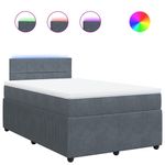 Casa si Gradina - Mobilier - Paturi si accesorii - Paturi - Pat box spring cu saltea, gri inchis, 120x200 cm, catifea - Infinity.ro