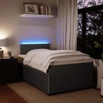 Casa si Gradina - Mobilier - Paturi si accesorii - Paturi - Pat box spring cu saltea, gri inchis, 120x200 cm, catifea - Infinity.ro