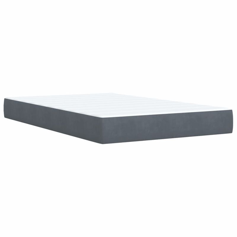 Casa si Gradina - Mobilier - Paturi si accesorii - Paturi - Pat box spring cu saltea, gri inchis, 120x200 cm, catifea - Infinity.ro