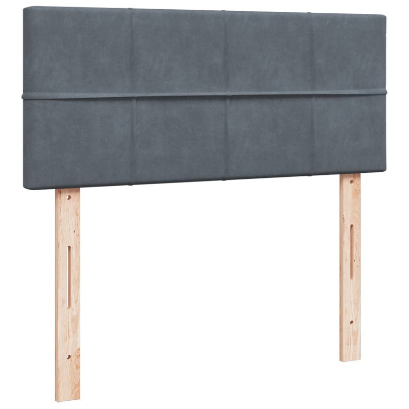 Casa si Gradina - Mobilier - Paturi si accesorii - Paturi - Pat box spring cu saltea, gri inchis, 120x200 cm, catifea - Infinity.ro