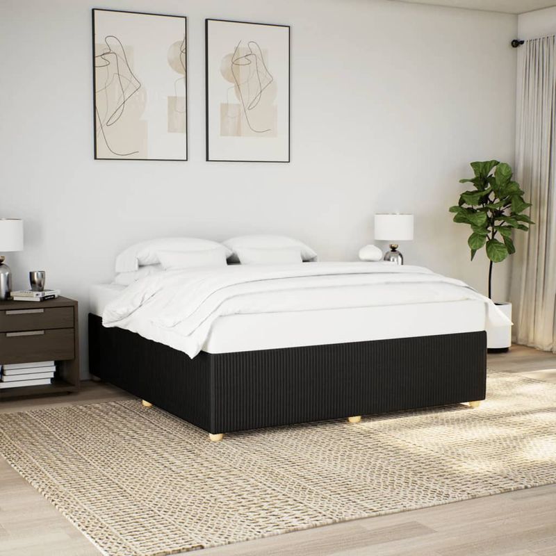 Casa si Gradina - Mobilier - Paturi si accesorii - Paturi - Cadru de pat fara saltea, negru, 180x200 cm, textil - Infinity.ro