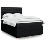 Casa si Gradina - Mobilier - Paturi si accesorii - Paturi - Pat box spring cu saltea, negru, 160x200 cm, textil - Infinity.ro