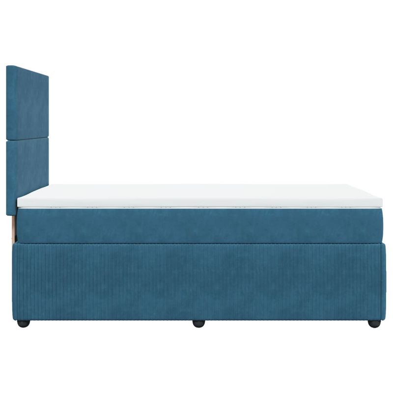 Casa si Gradina - Mobilier - Paturi si accesorii - Paturi - Pat box spring cu saltea, albastru inchis, 90x200 cm, catifea - Infinity.ro