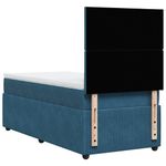 Casa si Gradina - Mobilier - Paturi si accesorii - Paturi - Pat box spring cu saltea, albastru inchis, 90x200 cm, catifea - Infinity.ro
