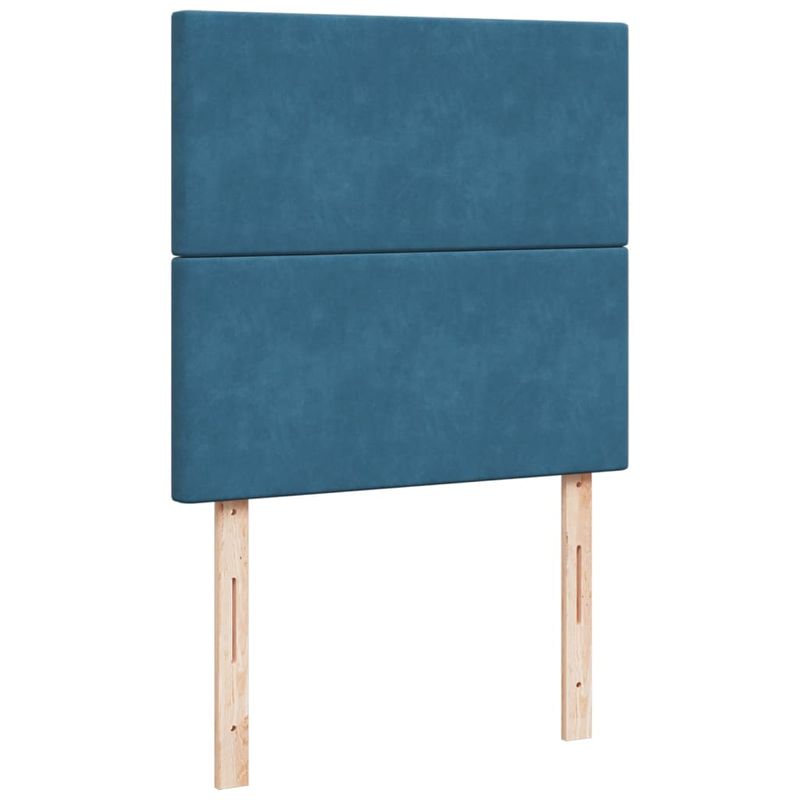 Casa si Gradina - Mobilier - Paturi si accesorii - Paturi - Pat box spring cu saltea, albastru inchis, 90x200 cm, catifea - Infinity.ro