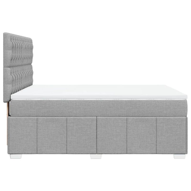 Casa si Gradina - Mobilier - Paturi si accesorii - Paturi - Pat continental cu saltea, gri deschis, 160x200 cm, textil - Infinity.ro
