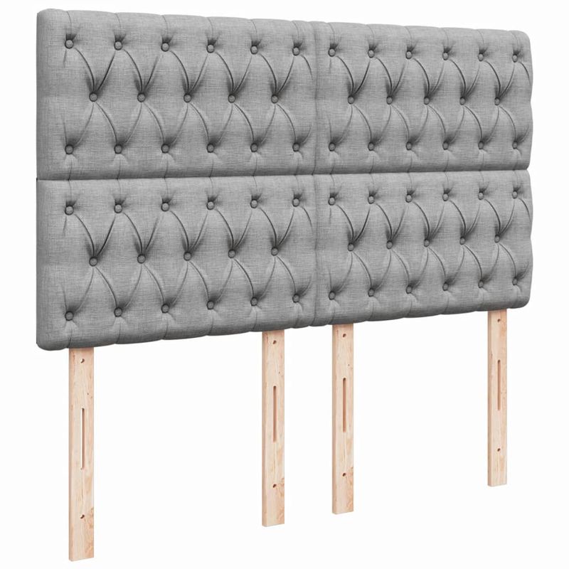 Casa si Gradina - Mobilier - Paturi si accesorii - Paturi - Pat continental cu saltea, gri deschis, 160x200 cm, textil - Infinity.ro