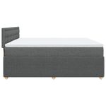 Casa si Gradina - Mobilier - Paturi si accesorii - Paturi - Pat box spring cu saltea, gri inchis, 200x200 cm, textil - Infinity.ro