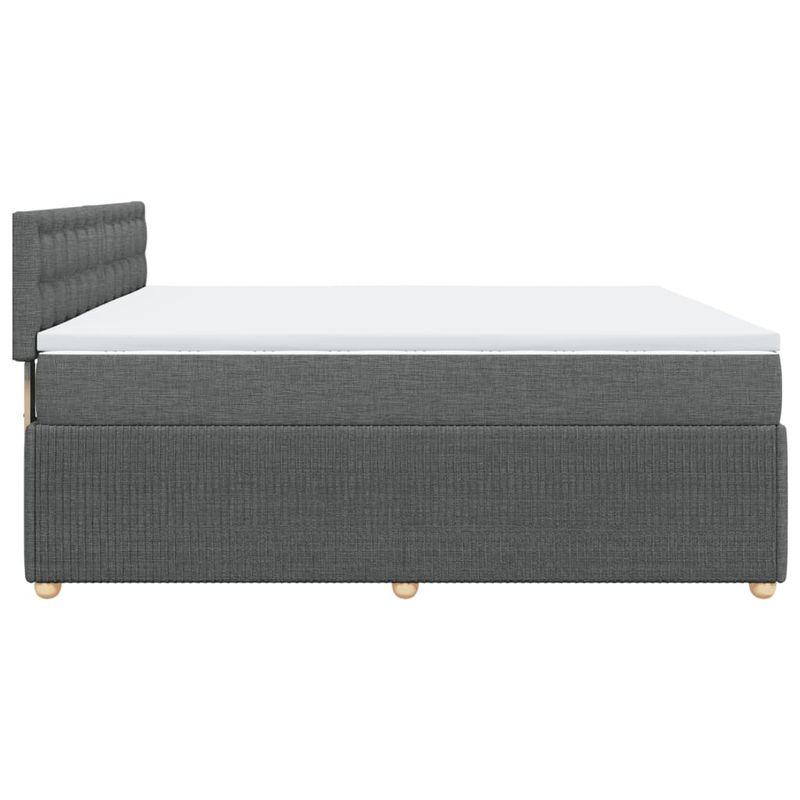 Casa si Gradina - Mobilier - Paturi si accesorii - Paturi - Pat box spring cu saltea, gri inchis, 200x200 cm, textil - Infinity.ro