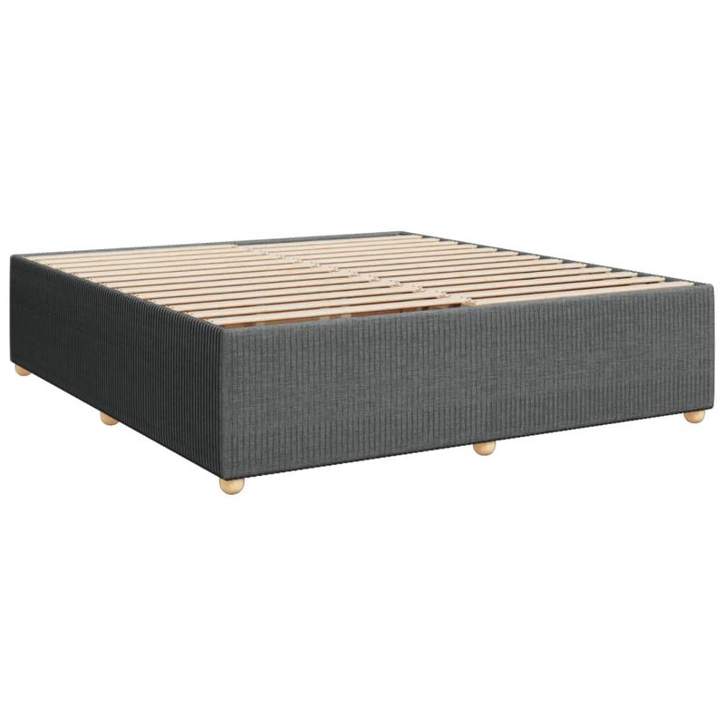 Casa si Gradina - Mobilier - Paturi si accesorii - Paturi - Pat box spring cu saltea, gri inchis, 200x200 cm, textil - Infinity.ro
