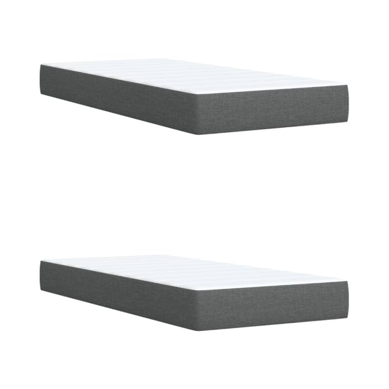 Casa si Gradina - Mobilier - Paturi si accesorii - Paturi - Pat box spring cu saltea, gri inchis, 200x200 cm, textil - Infinity.ro