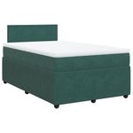 Casa si Gradina - Mobilier - Paturi si accesorii - Paturi - Pat box spring cu saltea, verde inchis, 120x200 cm, catifea - Infinity.ro