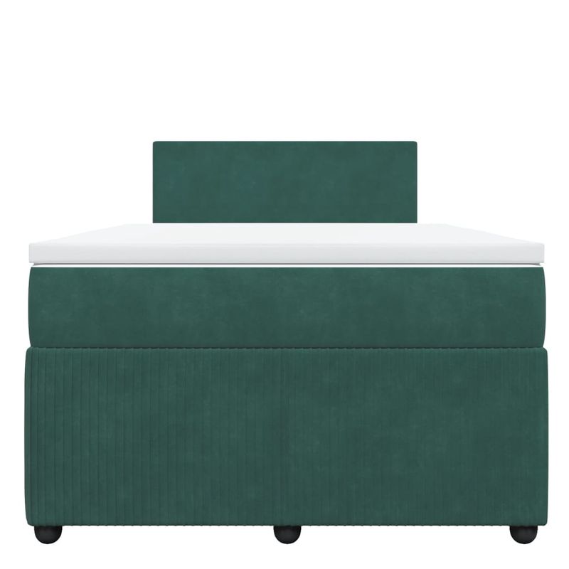 Casa si Gradina - Mobilier - Paturi si accesorii - Paturi - Pat box spring cu saltea, verde inchis, 120x200 cm, catifea - Infinity.ro
