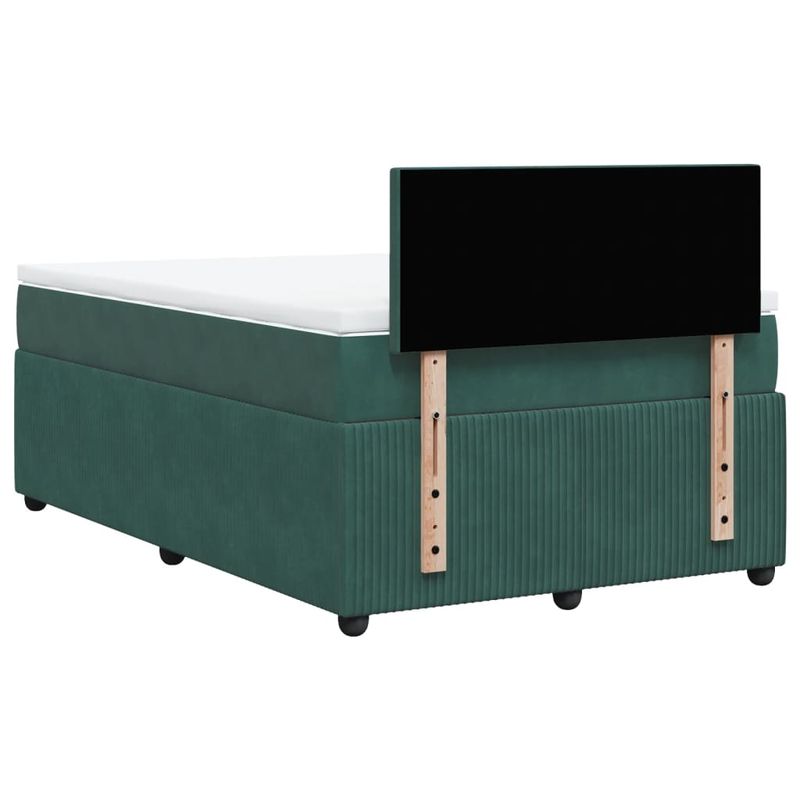 Casa si Gradina - Mobilier - Paturi si accesorii - Paturi - Pat box spring cu saltea, verde inchis, 120x200 cm, catifea - Infinity.ro