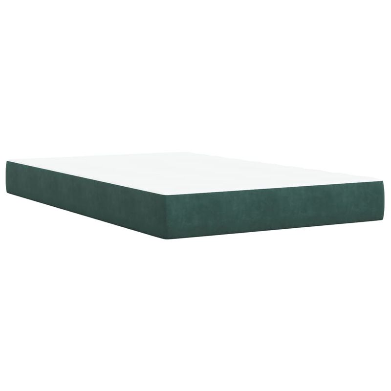 Casa si Gradina - Mobilier - Paturi si accesorii - Paturi - Pat box spring cu saltea, verde inchis, 120x200 cm, catifea - Infinity.ro